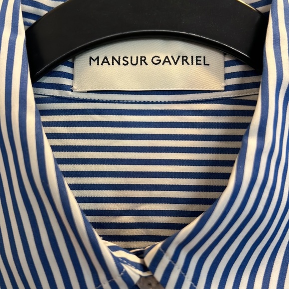 Mansur Gavriel Cotton Poplin Striped Button Down Shirt - Picture 2 of 2